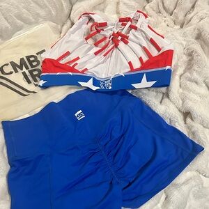 American Flag Blue Women's Athletic Shorts